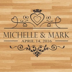 Wedding Floor Vinyl Sticker, Party Decor Custom Name & Date
