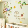 Colorful Cartoon Owl photo frame Tree Wall Stickers for Kids Rooms Fashion Diy Removable Bedroom Home Decorati