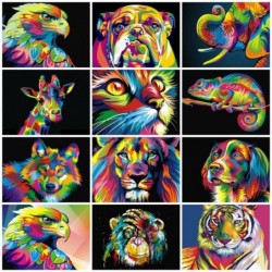 Paints By Numbers Animals 50x40cm Pictures Oil Painting By Numbers Set Gift Coloring By Numbers Canvas Wall Se