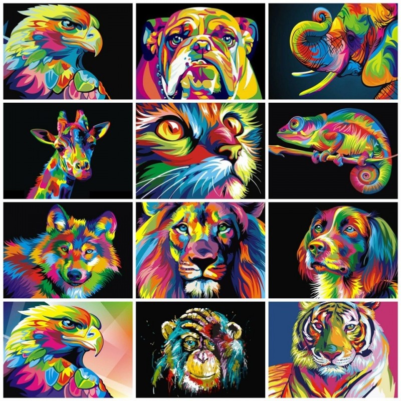 AZQSD Paints By Numbers Animals 50x40cm Pictures Oil Painting By ...